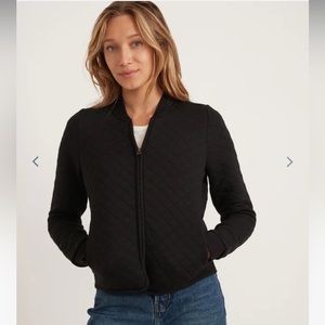 Marine Layer Small Quilted Black Bomber Jacket